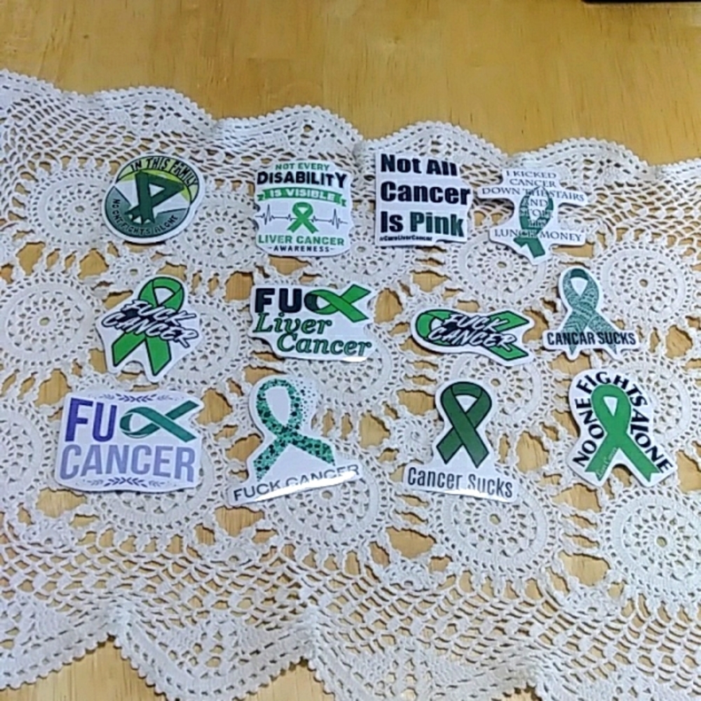 Cancer Sucks,  F*ck Liver Cancer Awareness And Support stickers bundle